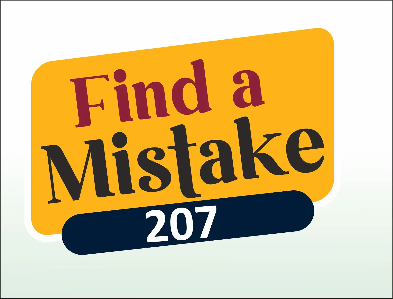 You are currently viewing FIND THE MISTAKE