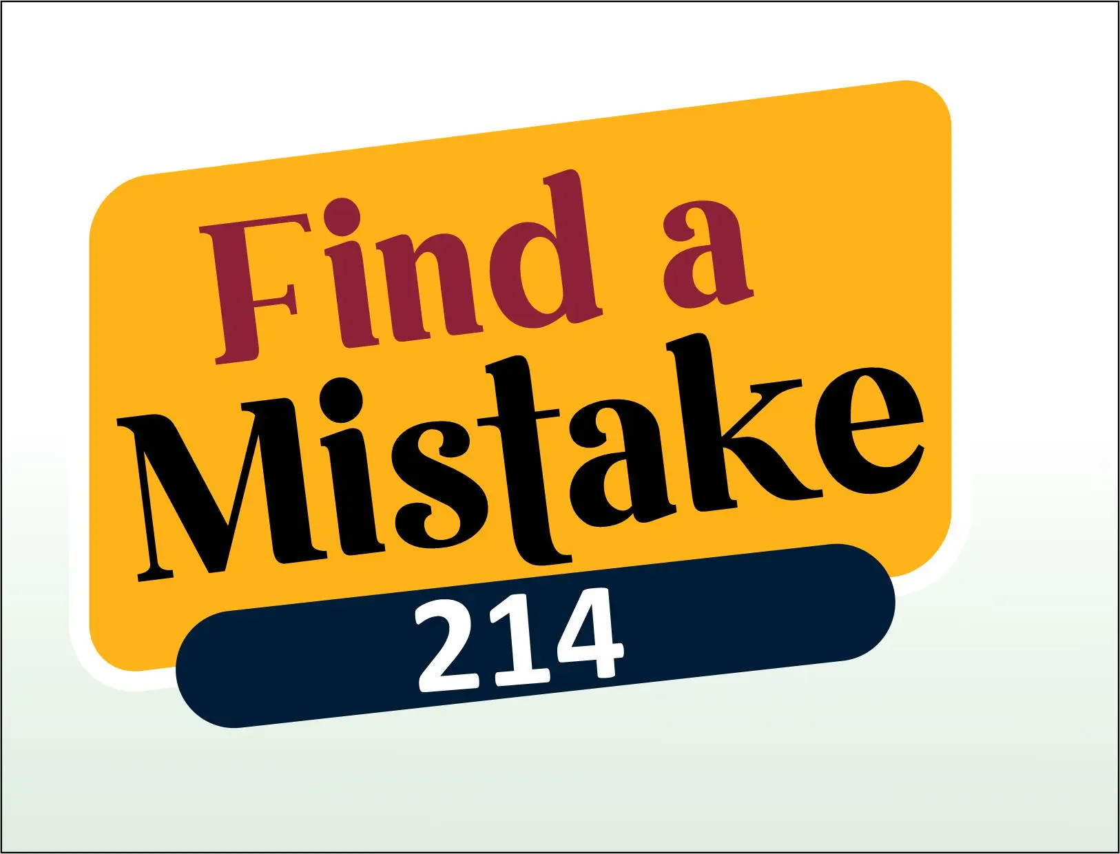 You are currently viewing FIND THE MISTAKE