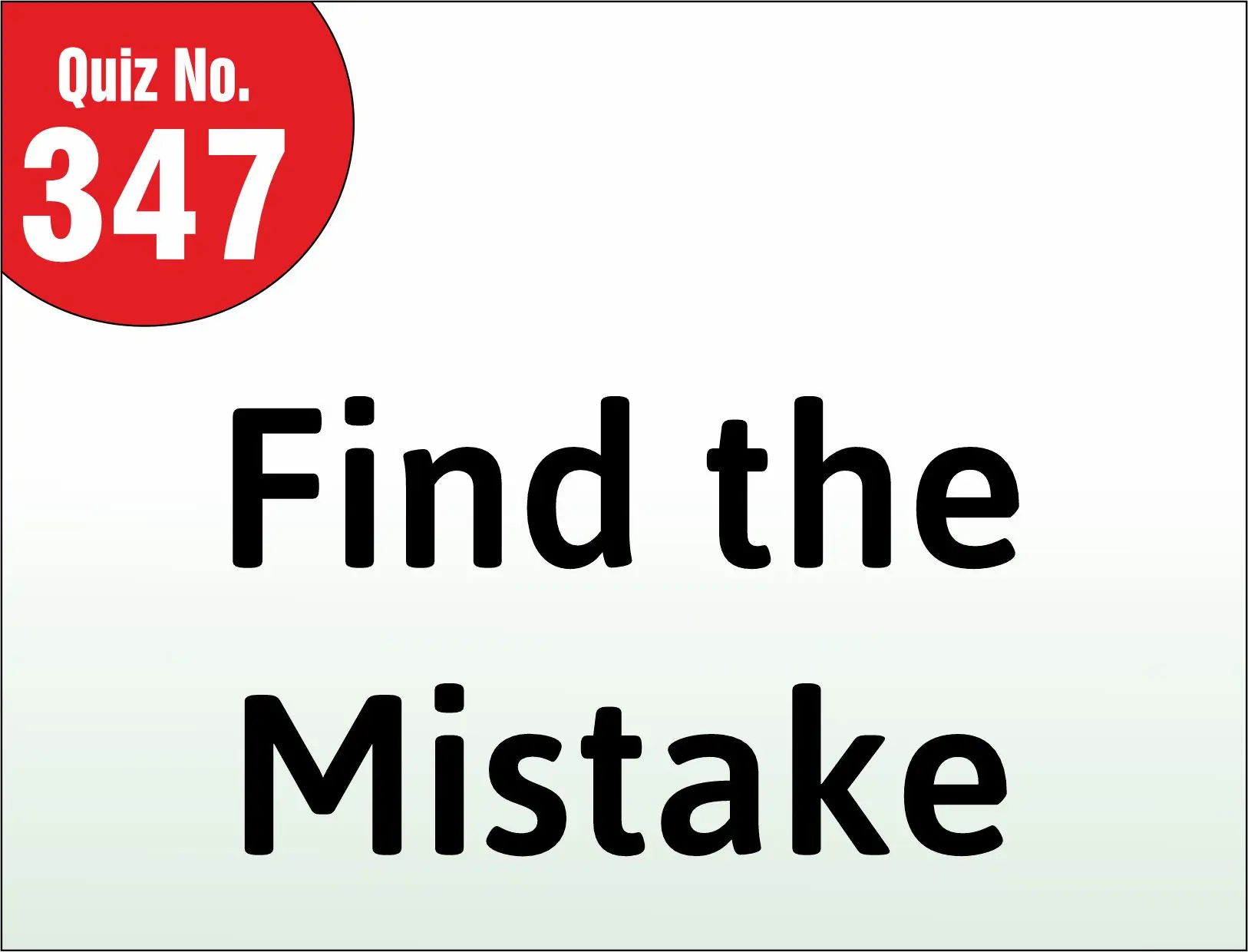 You are currently viewing Find the mistake